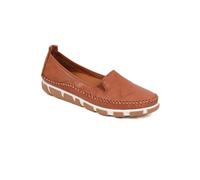 Pavers Slip-On Leather Pumps - Tan Size 5