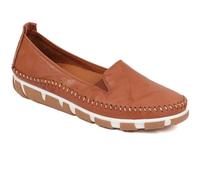 Pavers Slip-On Leather Pumps - Tan Size 8