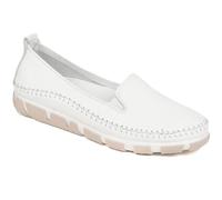 Pavers Slip-On Leather Pumps - White Size 5