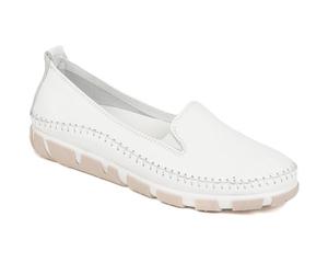 Pavers Slip-On Leather Pumps - White Size 6