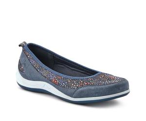 Pavers Slip-On Patterned Lightweight Pumps - Denim Multi Size 3