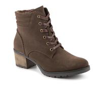 Pavers Smart Block Heel Ankle Boots With Zip Fastening - Dark Brown Size 7