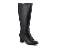 Pavers Smart Block Heel Long Boots With Inside Zip - Black Size 5