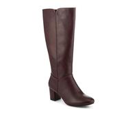 Pavers Smart Block Heel Long Boots With Inside Zip - Burgundy Size 3