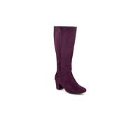 Pavers Smart Block Heel Long Boots With Inside Zip In Purple Purple 4