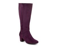 Pavers Smart Block Heel Long Boots With Inside Zip - Purple Size 3