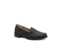 Pavers Smart Block Heel Moccasins In Black Black
