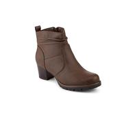 Pavers Smart Block Heel Zip Fasten Ankle Boots - Brown Size 4