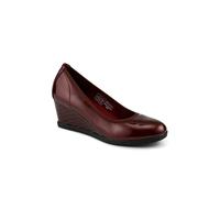 Pavers Smart Cushioned Wedge Heel Pumps In Burgundy Burgundy 7