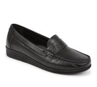 Pavers Smart Leather Moccasins - Black Size 6
