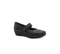 Pavers Smart Leather Touch Fasten Mary Janes In Black Black