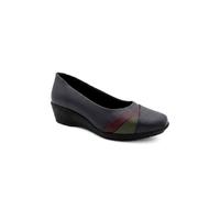 Pavers Smart Leather Wedge Heel Pumps In Navy Navy