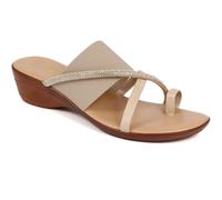 Pavers Smart Toe Post Sandals - Beige Size 4