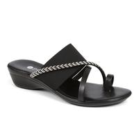 Pavers Smart Toe Post Sandals - Black Size 8