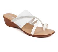 Pavers Smart Toe Post Sandals - White Size 5
