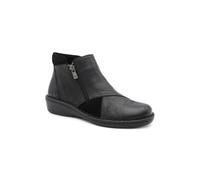 Pavers Smart Zip Up Leather Ankle Boots In Black Black