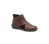 Pavers Smart Zip Up Leather Ankle Boots In Brown Brown