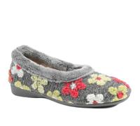 Pavers Soft Floral Full Slippers - Grey Multi Size 7