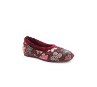 Pavers Womens Soft Floral Full Slippers Burgundy Multi Size 6
