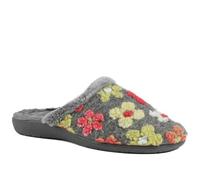 Pavers Soft Floral Mule Slippers - Grey Multi Size 5