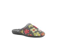 Pavers Soft Floral Mule Slippers - Grey Multi Size 6
