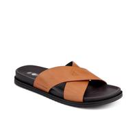 Pavers Strappy Leather Slides - Tan Size 9