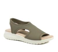 Pavers Stretch Comfort Sandals with Cushioned Insole - Khaki Size 6