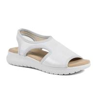 Pavers Stretch Comfort Sandals with Cushioned Insole - Silver Shimmer Size 6