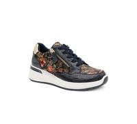 Pavers Womens Stylish Zip & Lace Wedge Trainers Navy Patent Size 8
