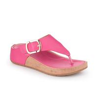 Pavers Touch Fasten Buckled Toe Post Sandals - Fuchsia Size 4