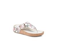 Pavers Womens Touch Fasten Buckled Toe Post Sandals White Floral Size 8