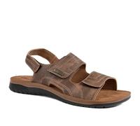 Pavers Touch Fasten Casual Sandals with Flat Heels - Brown Size 7