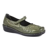 Pavers Touch-Fasten Mary Janes - Khaki Size 6