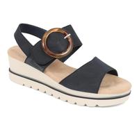 Pavers Touch-Fasten Platform Sandals - Navy Size 7