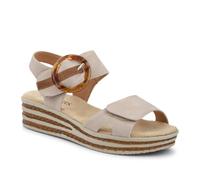 Pavers Touch Fasten Wedge Sandals - Beige Size 6