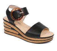Pavers Touch-Fasten Wedge Sandals - Black Size 6