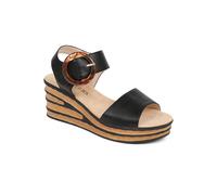 Pavers Touch-Fasten Wedge Sandals In Black Black