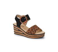 Pavers Touch-Fasten Wedge Sandals - Leopard Size 6
