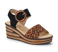 Pavers Touch-Fasten Wedge Sandals - Leopard Size 5
