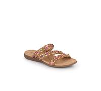Pavers Triple-Strapped Mules - Tan Size 4