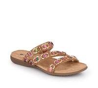 Pavers Triple-Strapped Mules - Tan Size 5