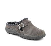 Pavers Warm Cushioned Leather Clogs - Grey Size 7
