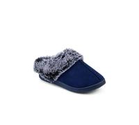Pavers Warm Lined Cushioning Luxury Fur Slippers In Navy Navy 4