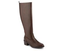 Pavers Warm Lined Long Boots With Stretch Calf Fitting - Brown Size 6