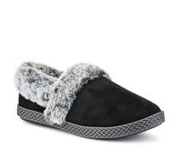 Pavers Warm-Lined Memory Foam Slippers - Black Size 7