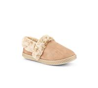 Pavers Warm-Lined Memory Foam Slippers - Taupe Size 8