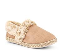 Pavers Warm-Lined Memory Foam Slippers - Taupe Size 7