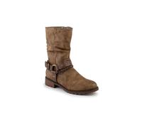 Pavers Warm Lined Strapped Upper Calf Length Boots - Taupe Size 5