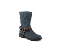 Pavers Warm Lined Strapped Upper Calf Length Boots - Denim Size 7