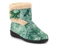 Pavers Warm-Lined Touch-Fasten Slippers - Green Size 8